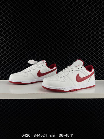 Nike Big Low 355152-106 White Varsity Red EU 36-45 Half Sizes Available Lifestyle - Unisex (BS-71993)