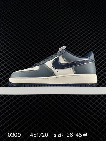 Nike Air Force 1 07 Low Grey Navy Cream 36-45 Lifestyle - Unisex (BS-72724)