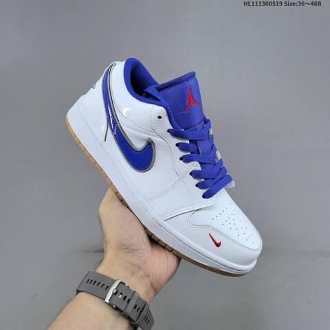 Jordan Air Jordan 1 Low OG White Blue Red Gum EU 36-46 Basketball - Unisex (BS-65926)