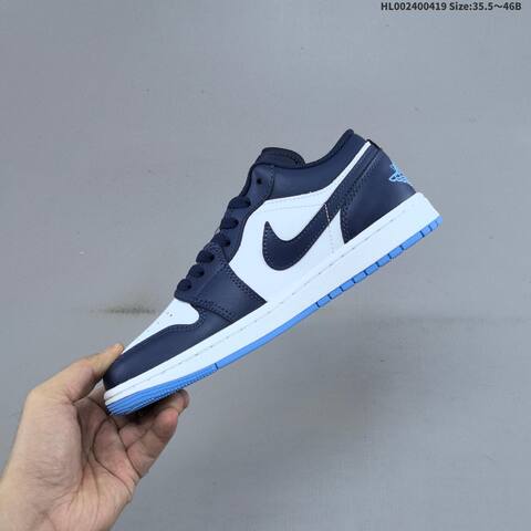 Jordan Air Jordan 1 Low Midnight Navy University Blue White 35 5 46 Casual - Unisex (BS-66144)