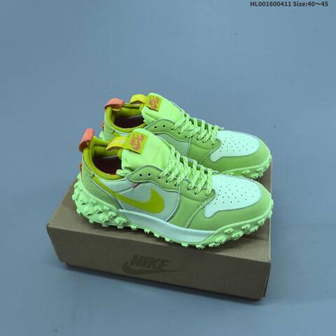 Nike Air Jordan 1 Element Gore-Tex Low Neon Yellow Lime Green With White And Orange Accents EU 40-45 Trail - Men's (BS-66238)