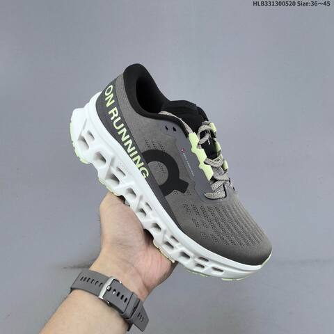 On Cloudmonster 3 Hyper Grey Black Lime White EU 36-45 Running Shoe Running Sneakers - Unisex (BS-69541)