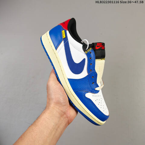 Jordan Air Jordan 1 Low White Blue Red Black Cream 36 47 5 Casual - Unisex (BS-63620)