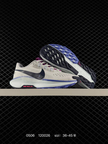 Nike Pegasus Trail GTX FQ0908 Light Beige Cream With Black Purple Blue And Pink Accents EU 36-45 5 - Unisex (BS-71663)
