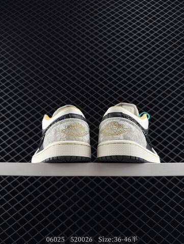 Jordan Air Jordan 1 Low SE Light Grey Black White Yellow EU 36-46 Sneaker - Unisex (BS-81150)