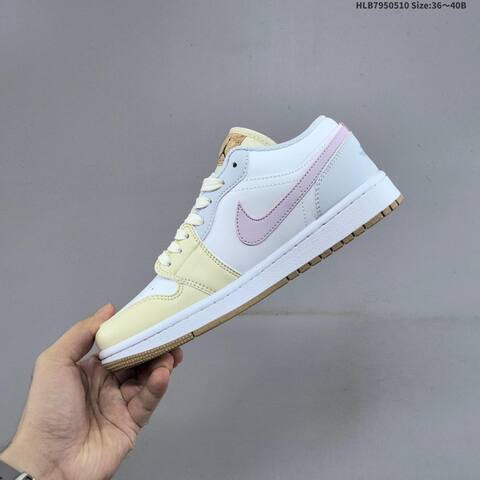 Jordan Air Jordan 1 Low IB8861-151 White Cream Light Pink Gum EU 36-40 Casual - Unisex (BS-66001)