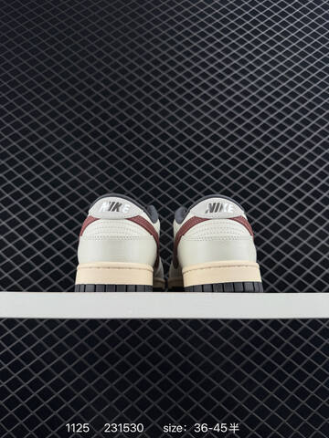 Nike Dunk SB Low Cream White With Burgundy Accents And Gray Outsole 36-45 Skate - Unisex (BS-74014)