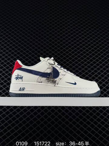 Nike Air Force 1 07 Low x Stussy White Olive Green 36-45 Lifestyle - Unisex (BS-73222)