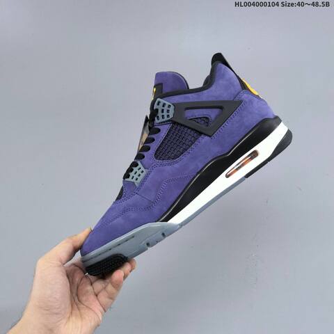 Jordan Air Jordan 4 Retro OG Imperial Purple Black Grey Yellow EU 40-48 5 Basketball - Men's (BS-67121)