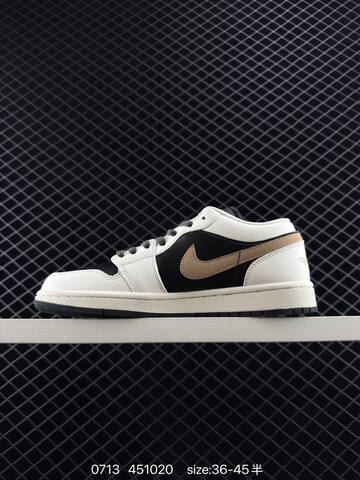 Jordan Air Jordan 1 Low White Black Tan EU 36-45 Sneaker - Unisex (BS-81072)