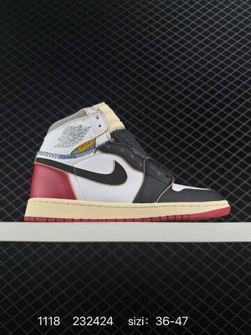 Jordan Union x Air Jordan 1 Retro High PK NRG White Black Red Cream Grey EU 36-47 Basketball Shoe - Unisex BS-80245