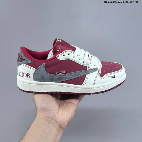 Nike Air Jordan 1 Burgundy White Gray Black 36 45 Lifestyle - Unisex (BS-66917)