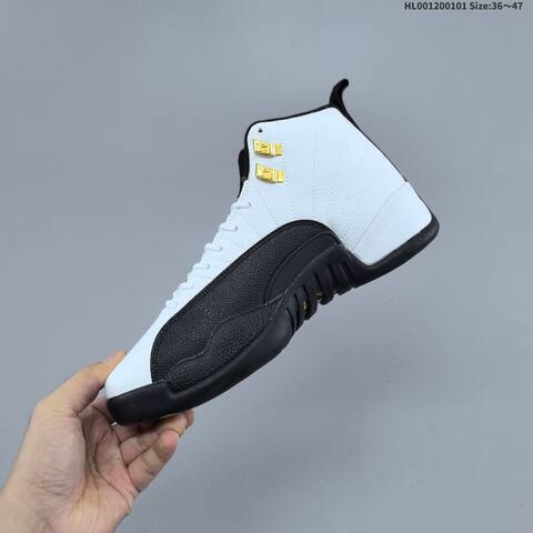 Jordan Air Jordan 12 Retro Taxi White Black Gold EU 36-47 Basketball - Unisex (BS-67144)