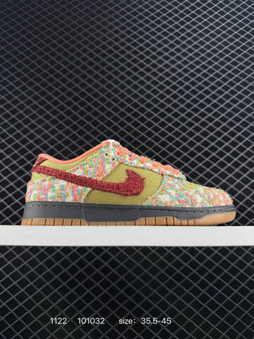Nike SB Dunk Low Multicolor Olive Red Orange 35 5-45 Skate - Unisex (BS-74060)