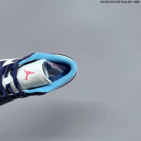 Jordan Air Jordan 1 Low White Navy Blue Light Blue 36 46 Basketball - Unisex (BS-67217)