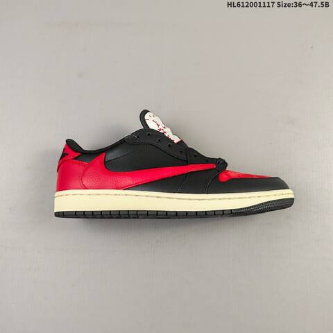 Jordan Air Jordan 1 Low OG x Travis Scott Black Red White 36-47 5 Lifestyle - Unisex (BS-63557)