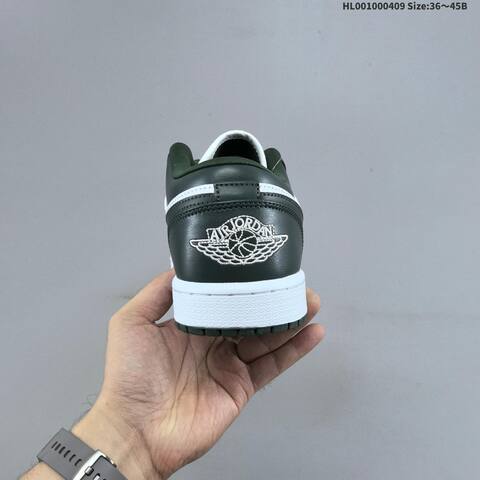 Air Jordan 1 Low White Olive AIR JORDAN 1 Aj1 Lifestyle (BS-66276)