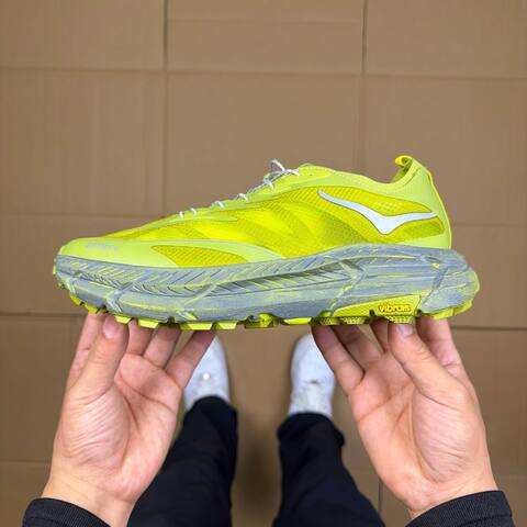 HOKA Mafate Speed 4 LITE Satisfy 1157050 SLFR Lime Green Dark Grey White Trail Shoe Trail Running Sneakers (BS-86941)