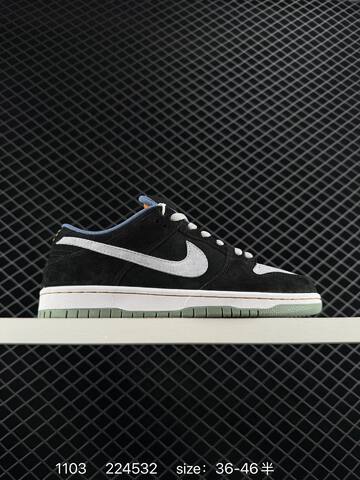 Nike Dunk SB Low Black White Grey Light Green EU 36-46 5 Skate - Unisex (BS-74392)