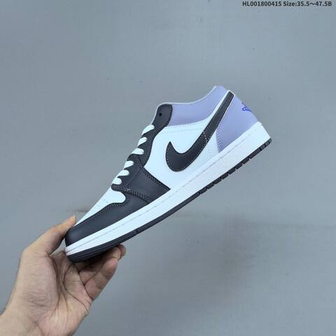 Jordan Air Jordan 1 Low White Dark Gray Light Purple 35 5-47 5 Basketball - Unisex (BS-66181)