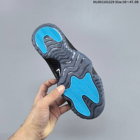 Jordan Air Jordan 11 Retro Black Gray With Gamma Blue Accents 36-47 5 Basketball - Unisex (BS-67207)