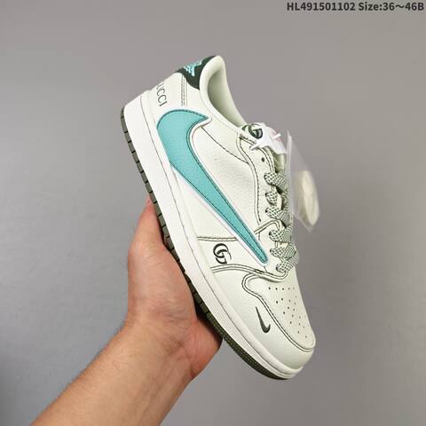 Nike Air Jordan 1 Low x Travis Scott Sail Teal Green EU 36-46 Casual - Unisex (BS-63928)
