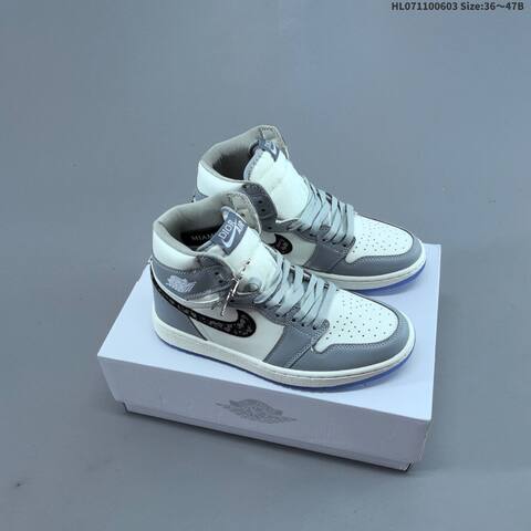 Jordan Air Jordan 1 High Dior White Grey EU 36-47 Basketball - Unisex (BS-65815)