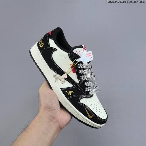Jordan Travis Scott x Air Jordan 1 Low OG Black White EU 36-45 Lifestyle - Unisex (BS-66923)