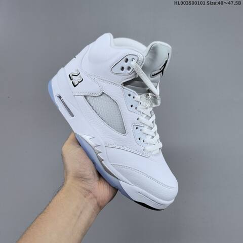 Jordan Air Jordan 5 Retro White Metallic White EU 40-47 5 Basketball - Men's (BS-67150)