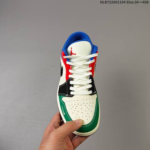 Jordan Air Jordan 1 Low White Green Black Red Blue Yellow EU 36-45 Basketball - Unisex (BS-63921)