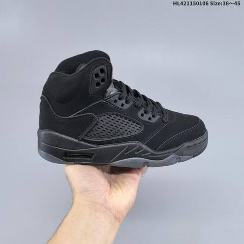 Jordan Air Jordan 5 Retro Black Wolf Grey 36 45 Basketball - Unisex (BS-67085)