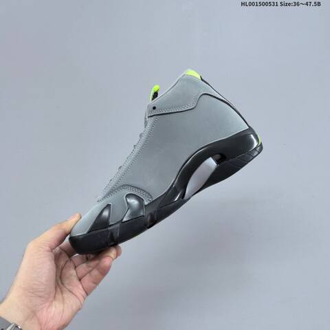 Jordan Air Jordan 14 Retro Graphite Cement Grey Black Chartreuse 36 47 5 Basketball - Unisex (BS-65843)