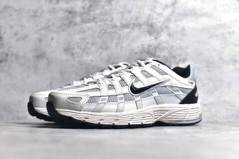Nike P-6000 White Grey Black Light Blue Running Shoe (BS-59691)