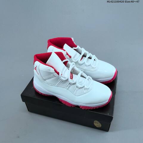 Jordan Air Jordan 11 White Red 40-47 Basketball - Men's (BS-66112)