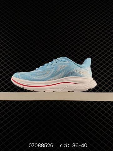 HOKA ONE ONE Clifton 10 Navy Blue Black Red White EU 36-40 Running Shoe Running Sneakers - Unisex (BS-86167)