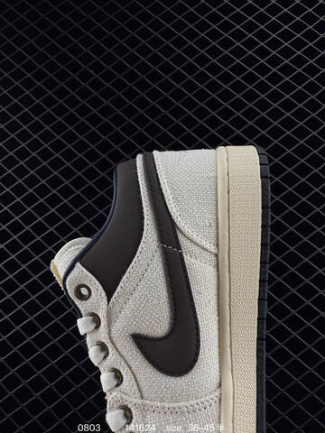 Jordan Air Jordan 1 Low IB8058 110 Light Beige Dark Brown Cream Black EU 36-45 Basketball Shoe - Unisex BS-80978