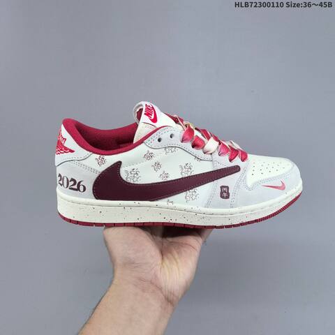 Jordan Air Jordan 1 Low x Travis Scott White Black Red EU 36-45 Lifestyle - Unisex (BS-67028)