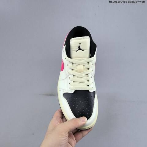 Jordan Air Jordan 1 Low White Black Pink EU 36-46 Basketball - Unisex (BS-66170)