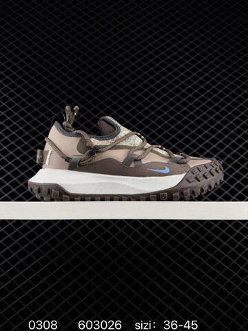 Nike ACG Mountain Fly Low GTX SE Beige Gray With Tan Outsole And Red Swoosh 36-45 Trail - Unisex (BS-72740)