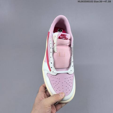 Nike Travis Scott x Air Jordan 1 Low Pink White Red 36 47 5 Lifestyle - Unisex (BS-67132)