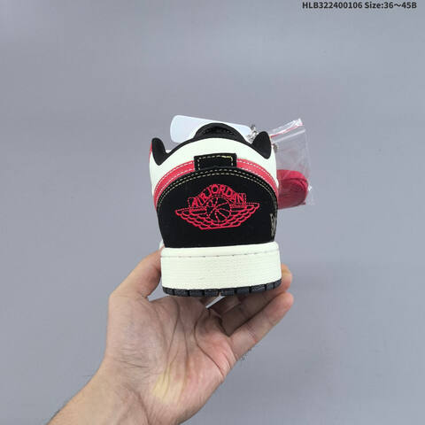 Jordan Air Jordan 1 Low White Black Red EU 36-45 Casual - Unisex (BS-67079)