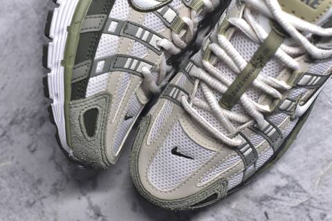 Nike P-6000 White Olive Green Dark Grey Orange Running Shoe BS-59672