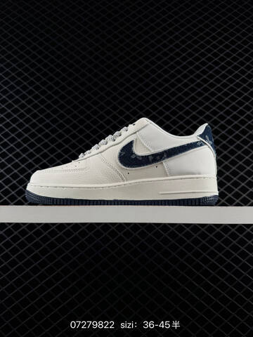 Nike Air Force 1 07 LV8 Off White Dark Blue EU 36-45 Lifestyle - Unisex (BS-70065)
