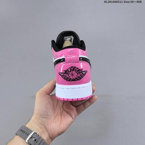 Jordan Air Jordan 1 Low Black White Pink EU 36-46 Basketball - Unisex (BS-65993)