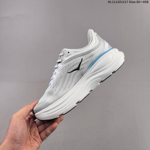 HOKA ONE ONE Bondi 9 Light Grey White Light Blue Orange Black EU 36-45 Running Shoe Running Sneakers - Unisex (BS-69430)