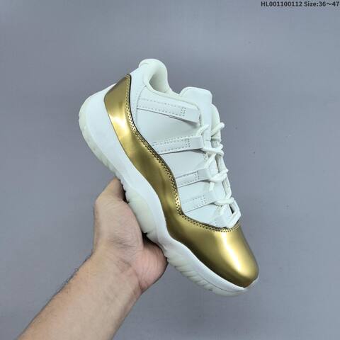 Jordan Air Jordan 11 Retro Low White Metallic Gold 36 47 Basketball - Unisex (BS-67000)