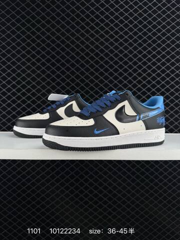 Nike Air Force 1 07 Low Black White Blue EU 36-45 Lifestyle - Unisex (BS-74421)