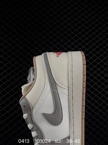 Jordan Air Jordan 1 Low Sail Grey Red Gum EU 36-45 Sneaker - Unisex BS-79486