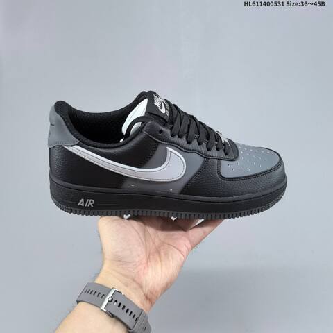 Nike Air Force 1 07 LV8 White Light Grey Black Dark Grey EU 36-45 Sneaker - Unisex BS-60054