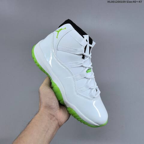 Jordan Air Jordan 11 Retro White Green Black 40 47 Basketball - Men's (BS-67045)